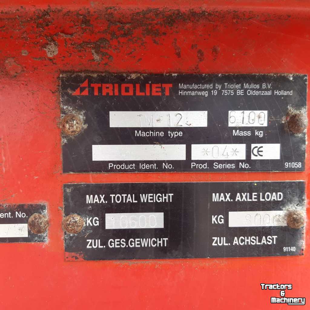 Vertical feed mixer Trioliet TM12