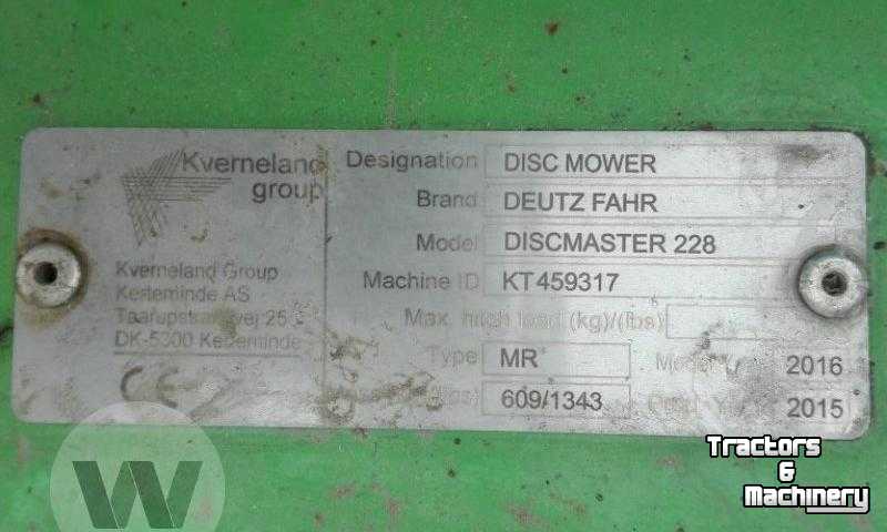 Mower Deutz-Fahr Discmaster 228 Mähwerk Mower