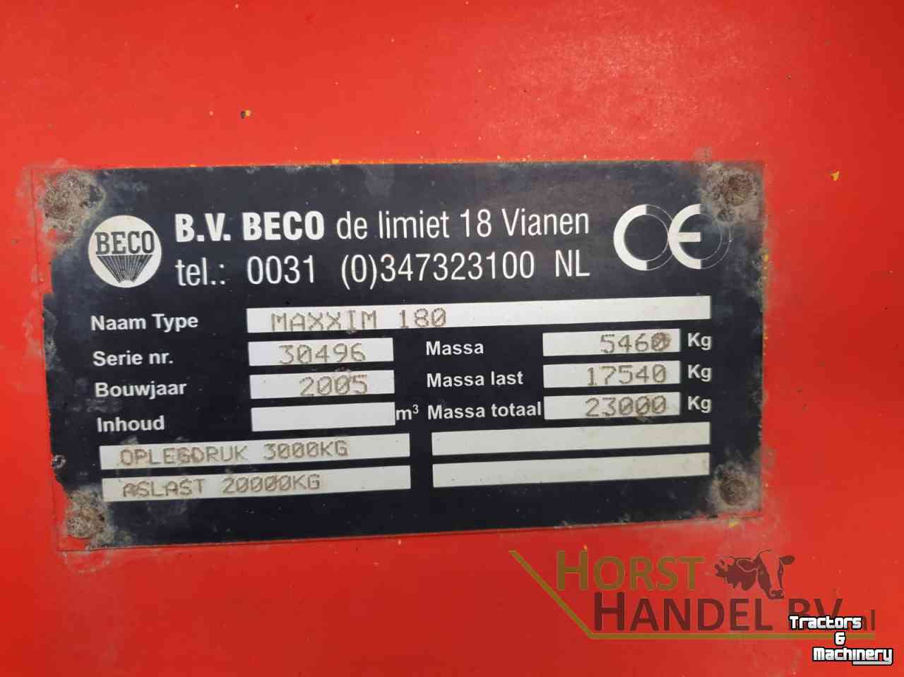 Dumptrailer Beco maxxim 200 gronddumper