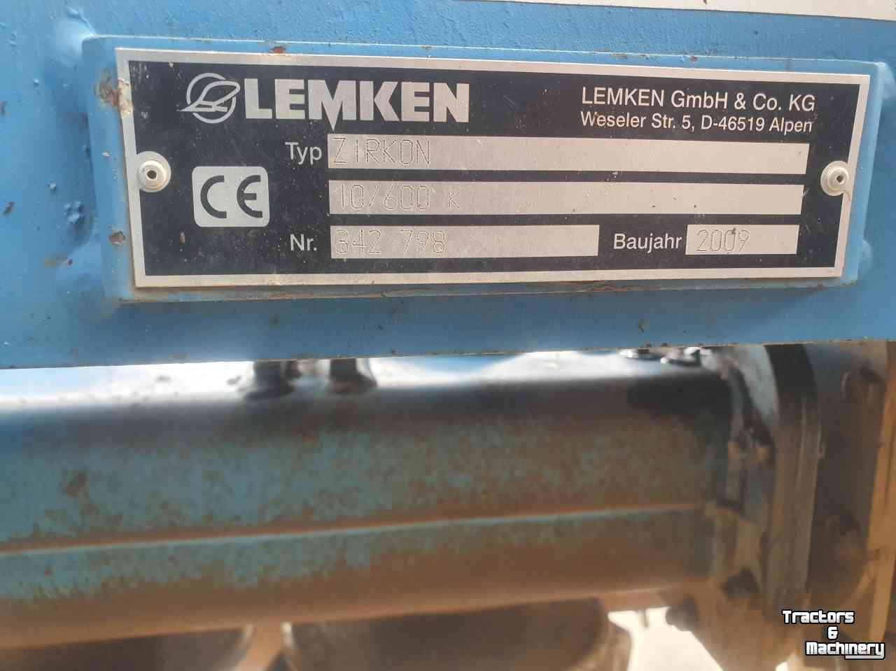 Rotary Harrow Lemken Zirkon 10/600