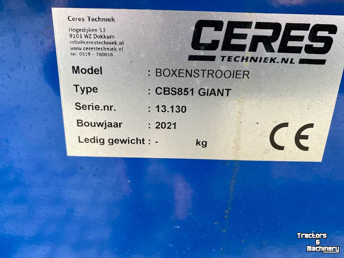 Sawdust spreader for boxes Ceres CBS851