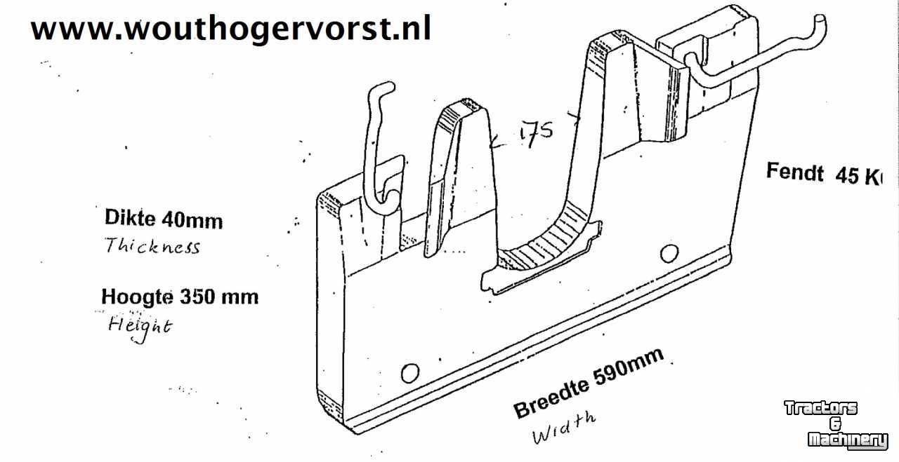 Frontweights Fendt Fendt frontgewichten 45 kg per stuk