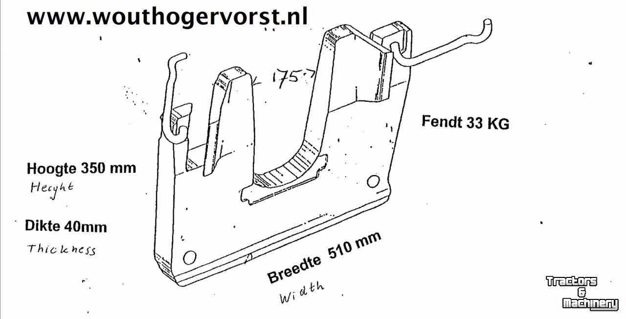 Frontweights Fendt Fendt frontgewichten 45 kg per stuk