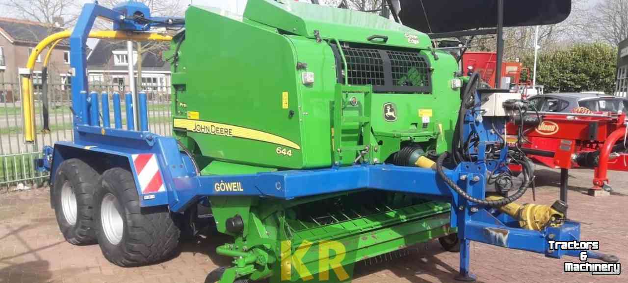 Balers John Deere 644 Ronde-balen pers in Goweil wikkelaar frame / Pers-wikkel combi