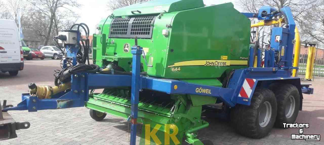 Balers John Deere 644 Ronde-balen pers in Goweil wikkelaar frame / Pers-wikkel combi