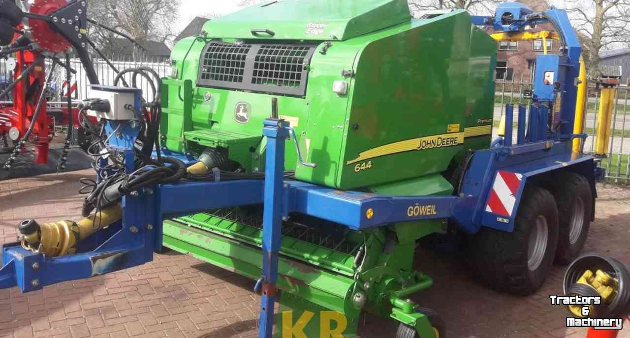 Balers John Deere 644 Ronde-balen pers in Goweil wikkelaar frame / Pers-wikkel combi