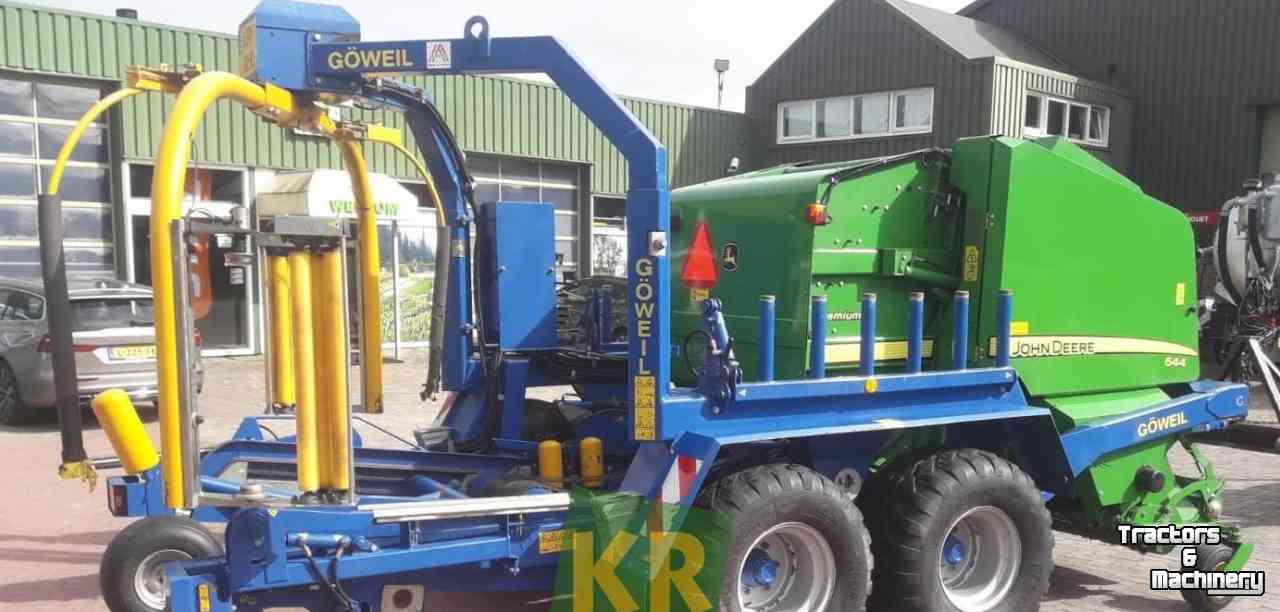 Balers John Deere 644 Ronde-balen pers in Goweil wikkelaar frame / Pers-wikkel combi