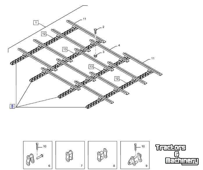Combine New Holland CS Transport ketting parts nr47483253/ 84441578: