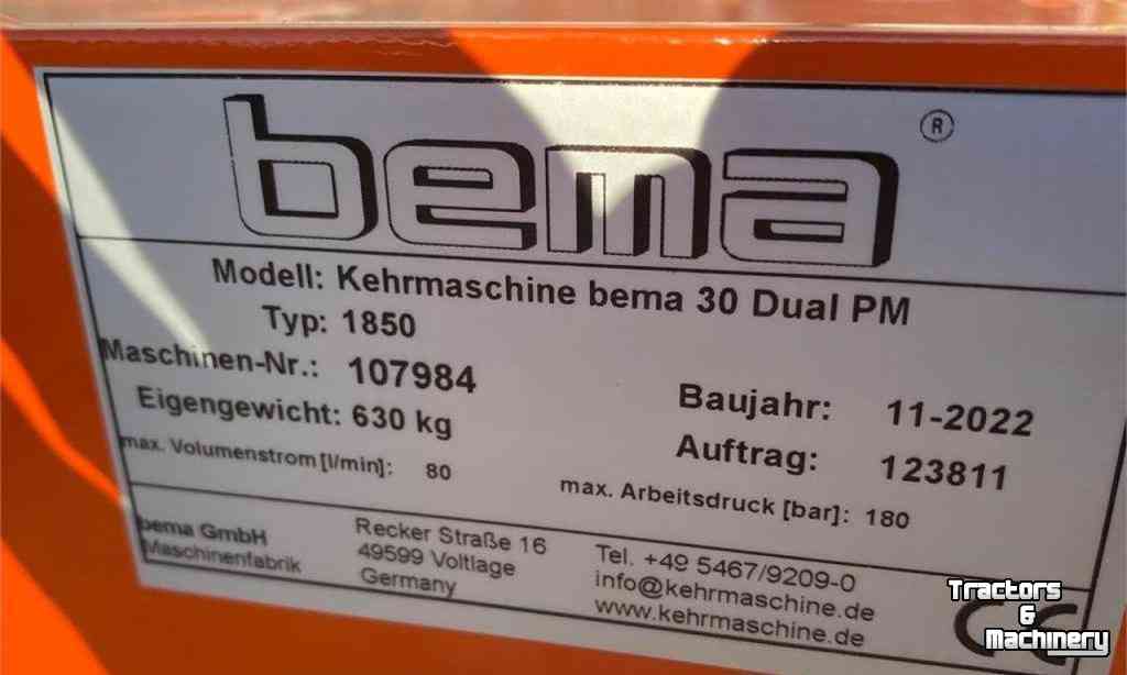 Sweeper Bema 30 Dual Veegmachine