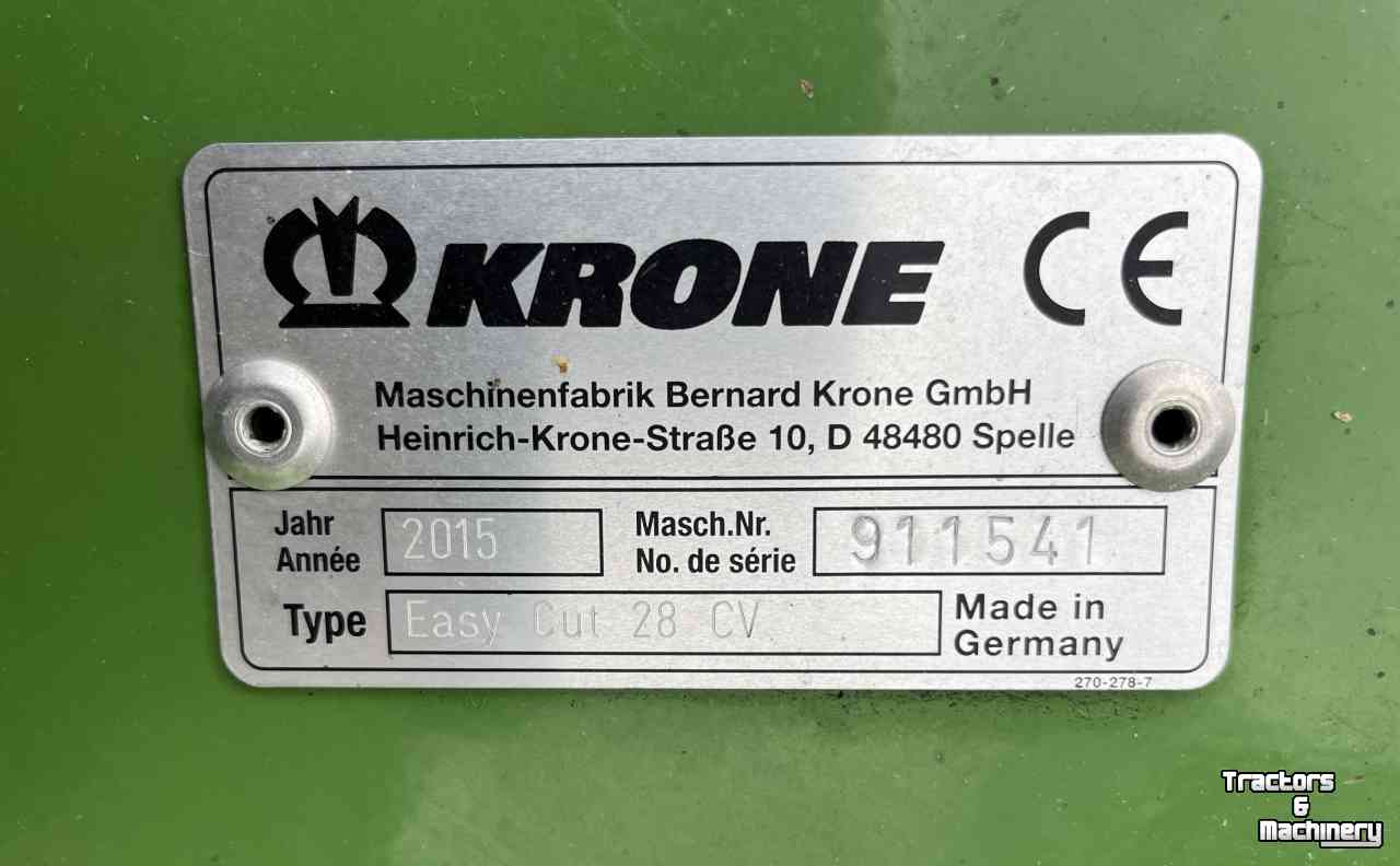 Mower Krone Easycut 280 CV-Q schijvenmaaier verkocht