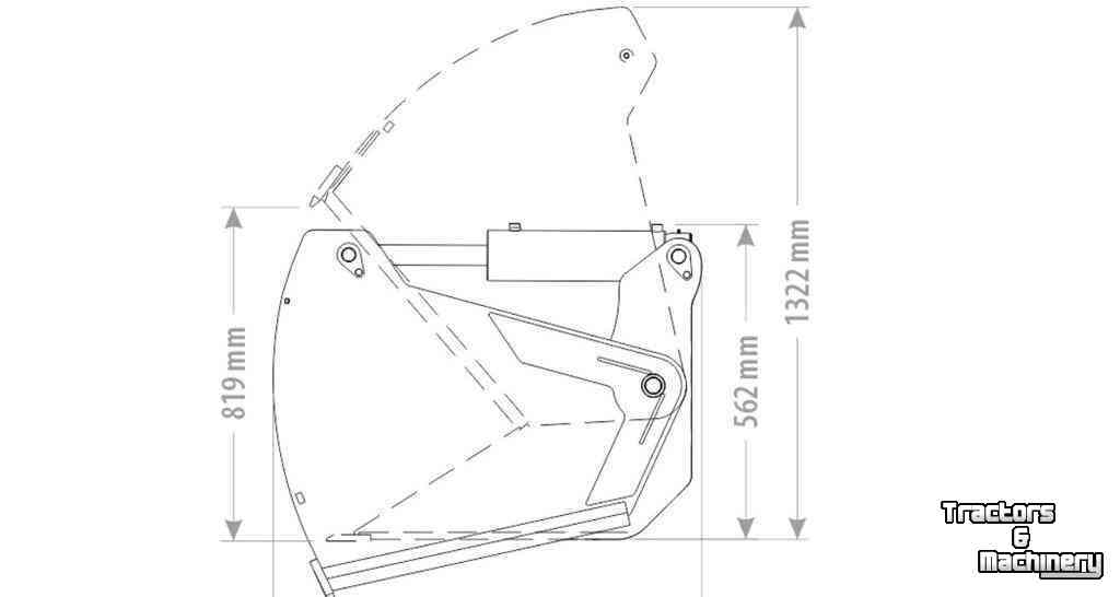 Silage cutting bucket Qmac Kuilhapper 120 Bak met geschroefde tand