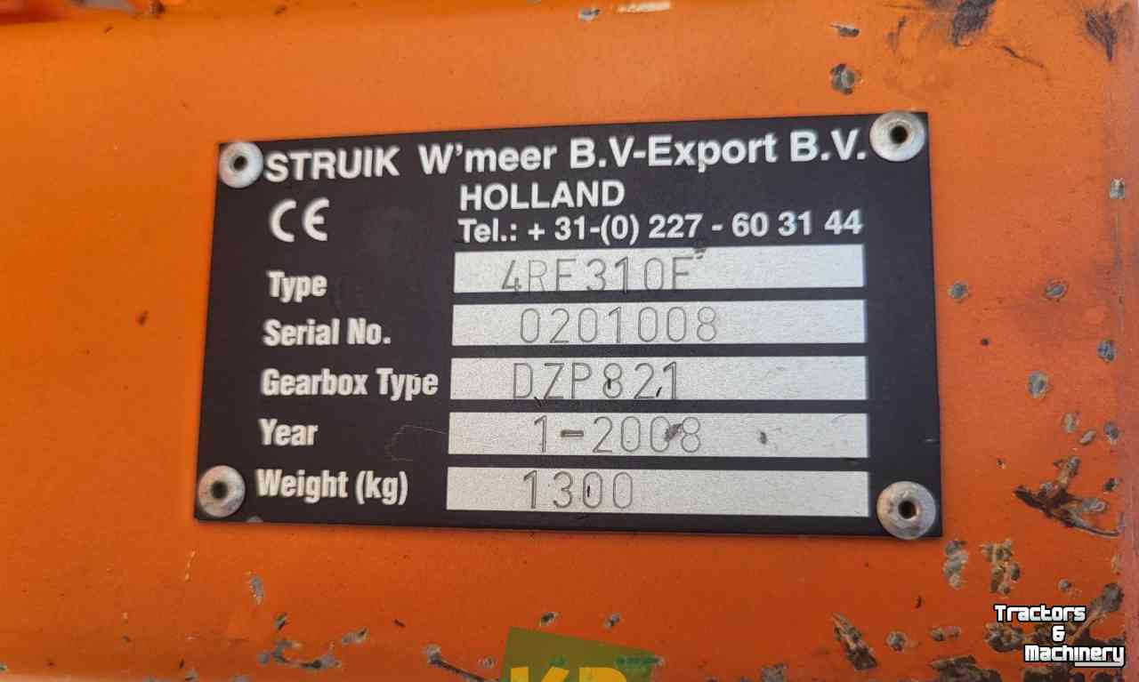 Rotary Tiller Struik 4RF310F Volleveldsfrees Frontfrees