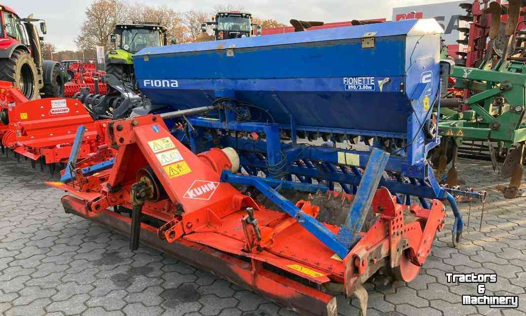 Rotary Harrow Kuhn HRB302 + Fiona Fionette 3,0/90 Sämaschine