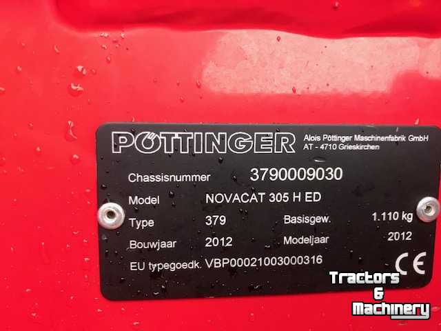 Mower Pottinger Novacat 305 H ED Schijvenmaaier + kneuzer