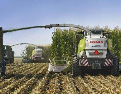 Forage-harvester Claas Jaguar 980 + Orbis 600