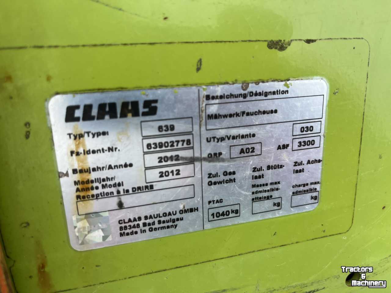 Mower Claas Disco 3100 FC Profil