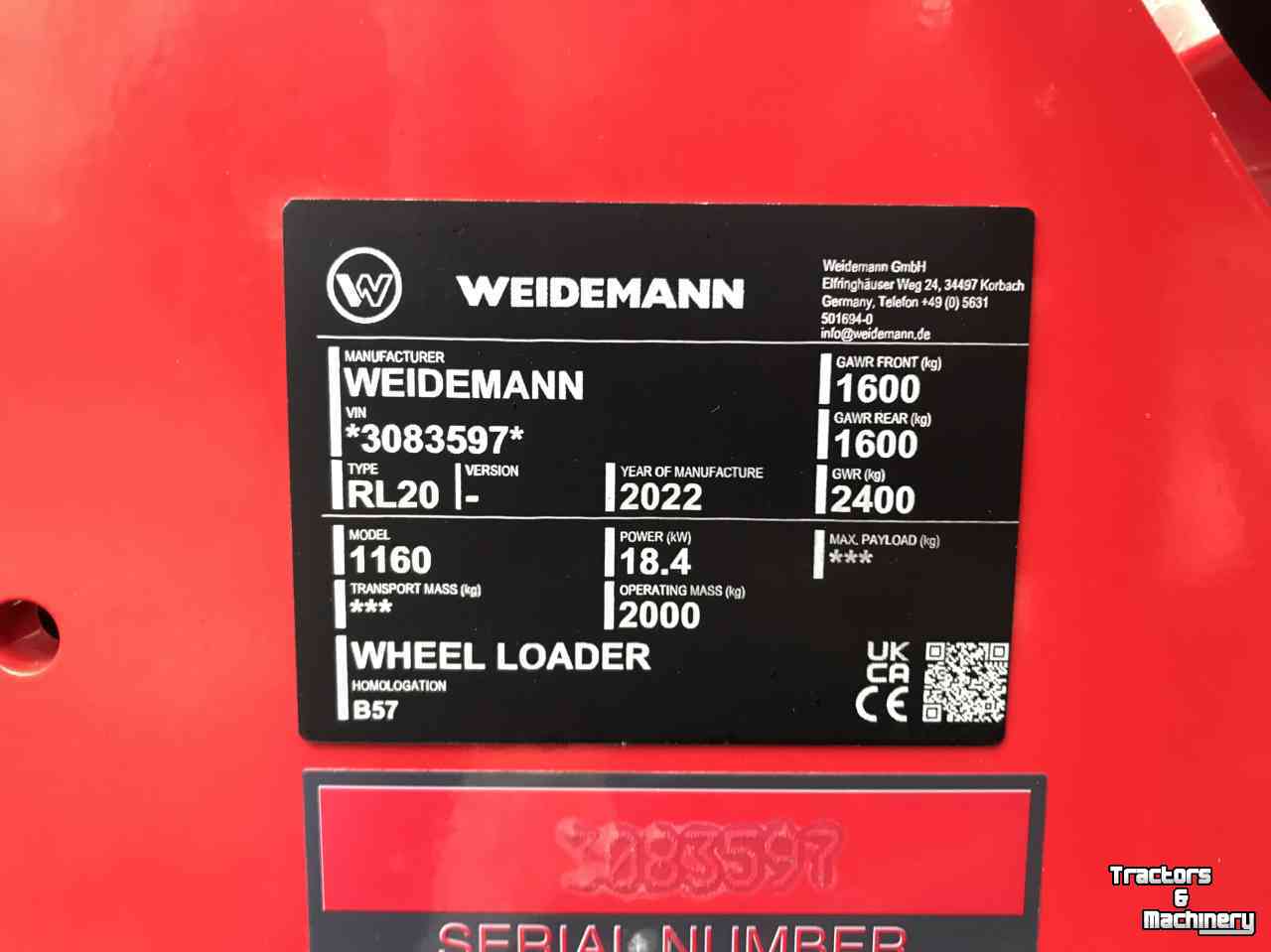 Wheelloader Weidemann 1160