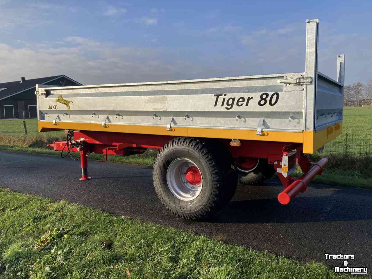 Dumptrailer Jako Tiger 80 NIEUW RDW luchtremmen auto klepsluiting  kipper kraanbakkar