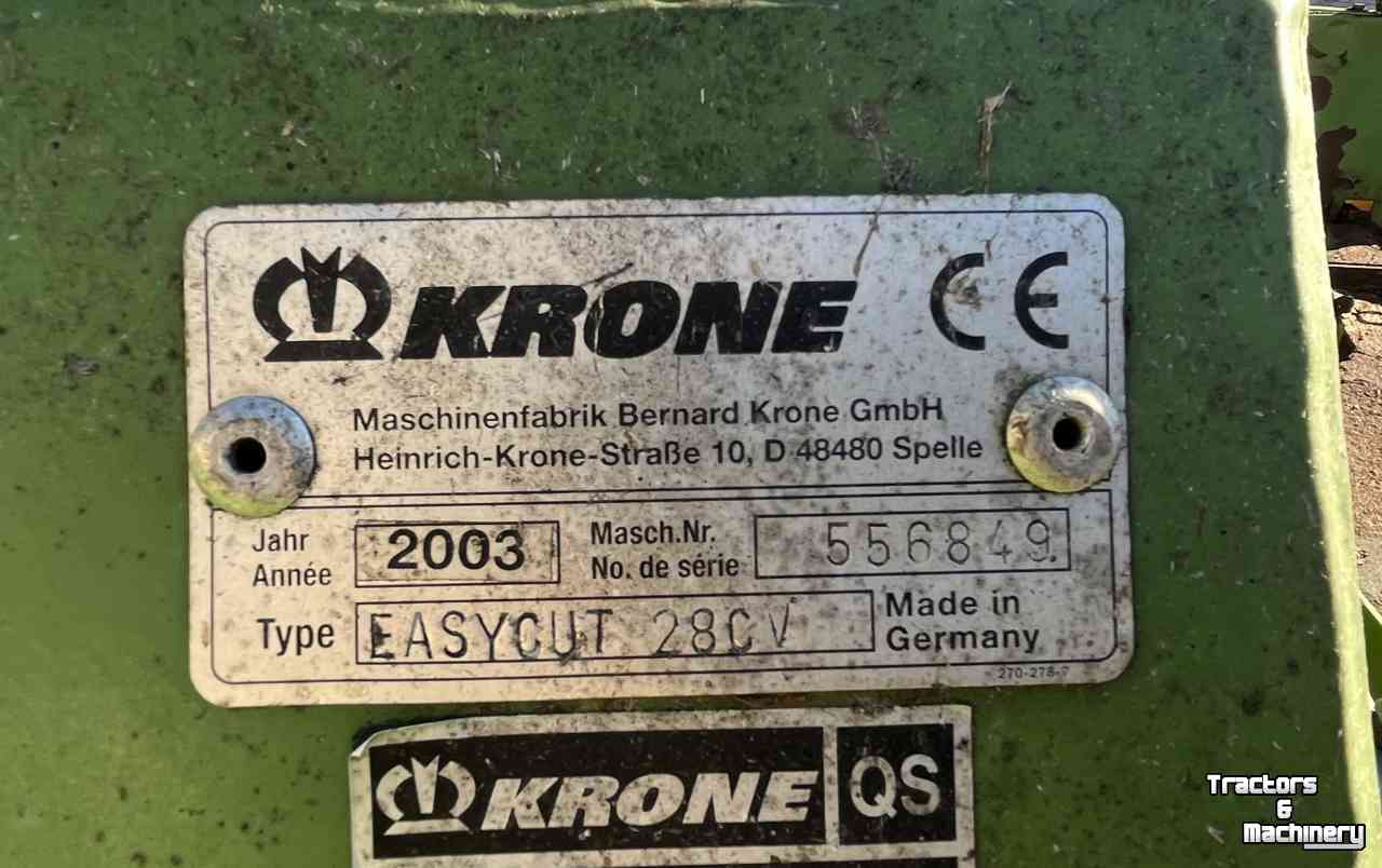 Mower Krone Easycut 280 320 CV weidebouwmachines