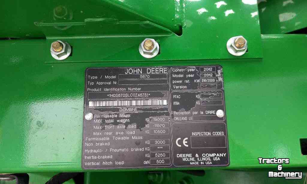 Combine John Deere S670i