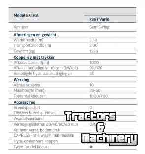 Mower Vicon Extra 736T VARIO - achtermaaier, kneuzer, sideshift, opklapbaar